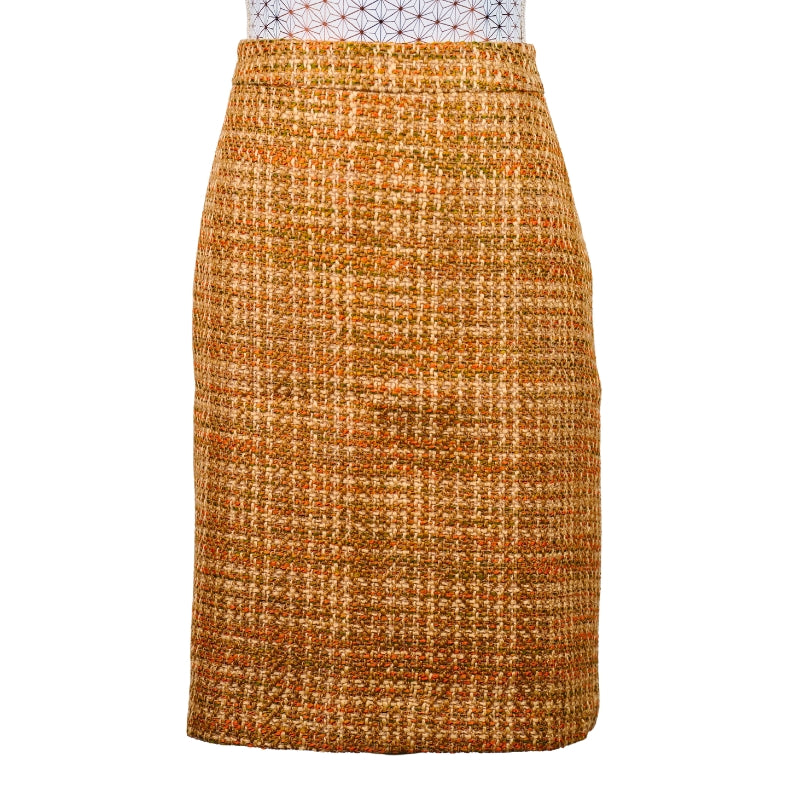 CBK Suit, Alipek Chanel Look Skirt - Multi color Brown/beige/orange