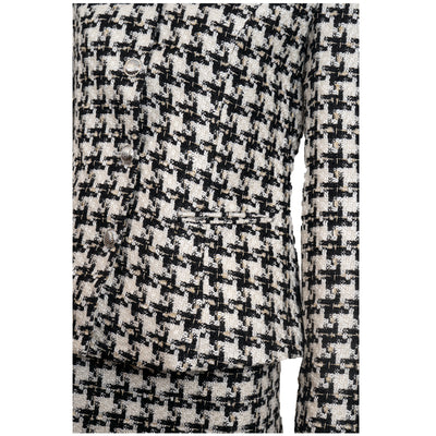 CBK Suit Chanel-Look JACKET - Black & white check with gold sparkles