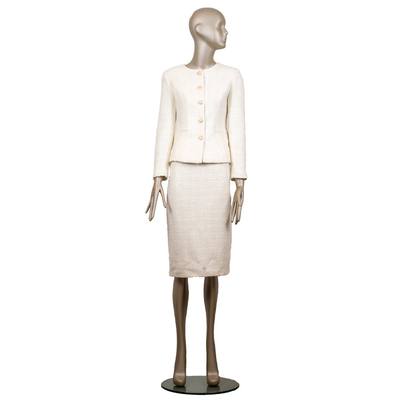 CBK suit, Chanel-Look SKIRT - White with silver glitter