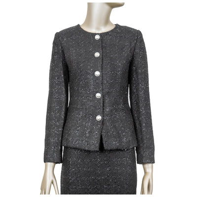 CBK Suit, Chanel-Look JACKET - Black with glitter
