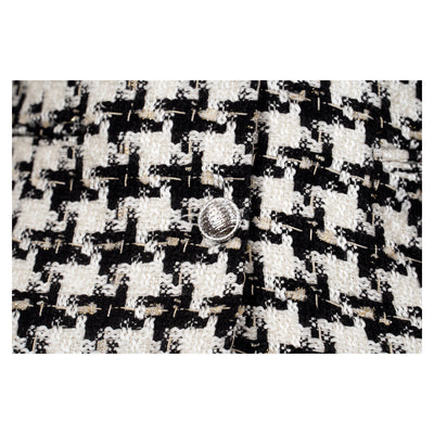 CBK Suit Chanel-Look JACKET - Black & white check with gold sparkles