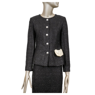 CBK Suit, Chanel-Look JACKET - Black with glitter