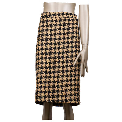 CBK Suit, Chanel-Look SKIRT - Black & brown check with shine