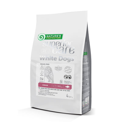 NEW - Nature's Protection White Dogs JUNIOR Breed, WHITE FISH - MEDIUM Kibbles