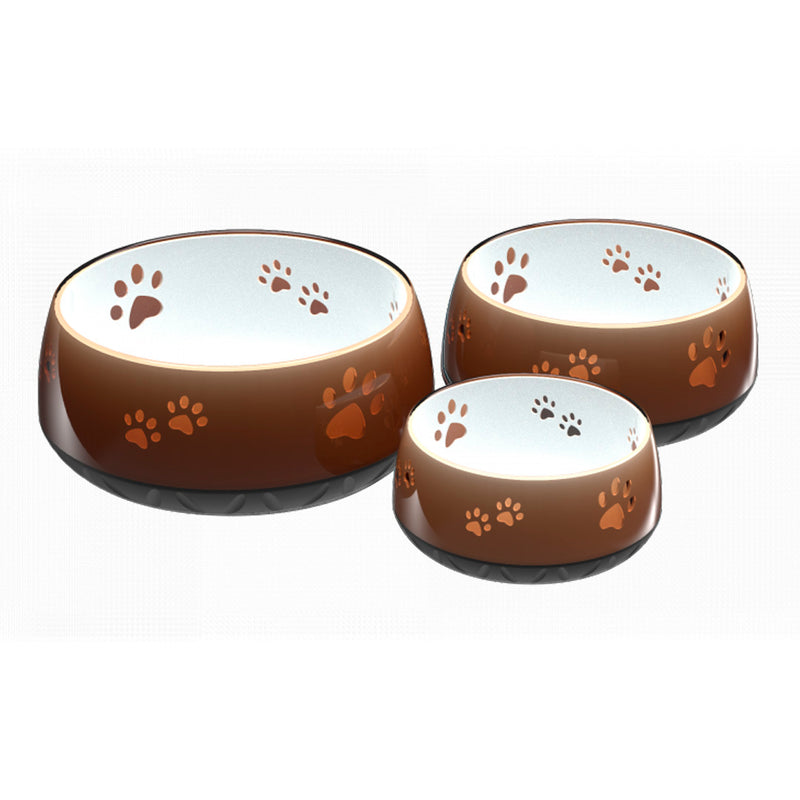 Water bowl douce brown in a nice glassy look with paws 