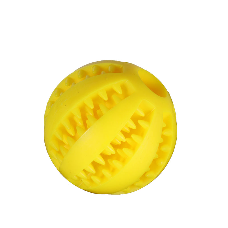 Lille bold 5 cm Aktivitetslegetøj til godbidder og tandrensning i gul fra GroomUs