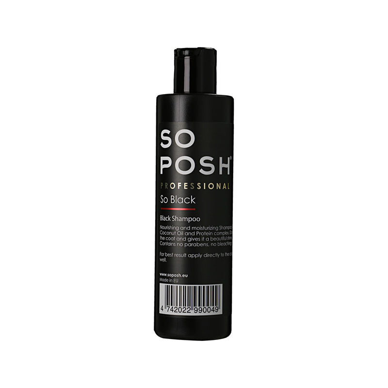 So Black Shampoo fra SO POSH 250 ml. Shampoo til sorte pelse. Fås kun hos GroomUs.