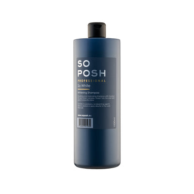 So White Shampoo fra SO POSH 1 liter. Whitening shampoo. Fås hos GroomUs. 