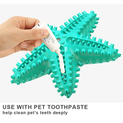 Søstjerne med piv fra GroomUs rengører hundens tænder endnu mere effektivt med tandpasta