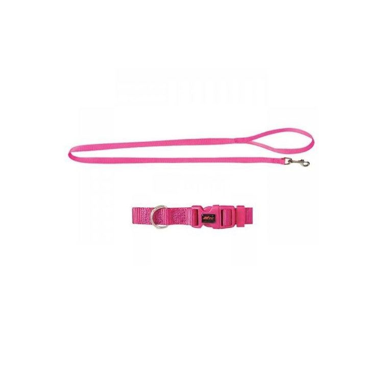 NYC Hvalpesæt Halsbånd & Line i pink fra GroomUs